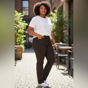 Woman Within Brown Jean Size 18W Super Comfy And Soft BX4